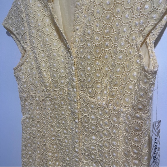 Ecologie Eyelet Lace Cap Sleeve A Line Dress - Picture 6 of 14